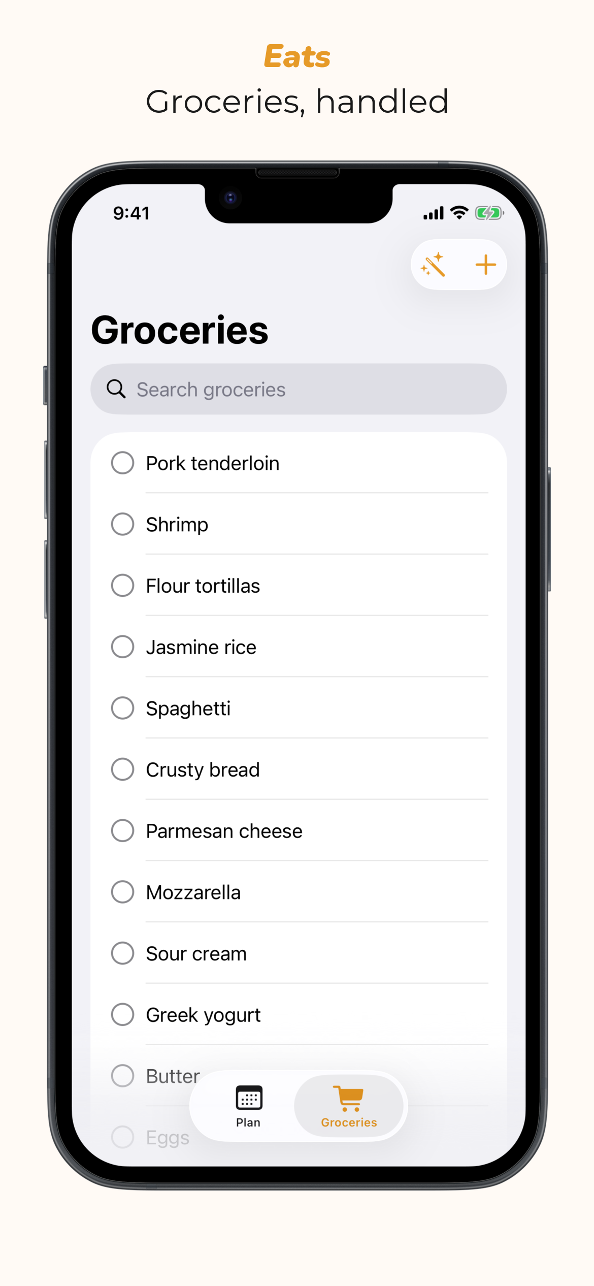 Eats - Groceries, handled
